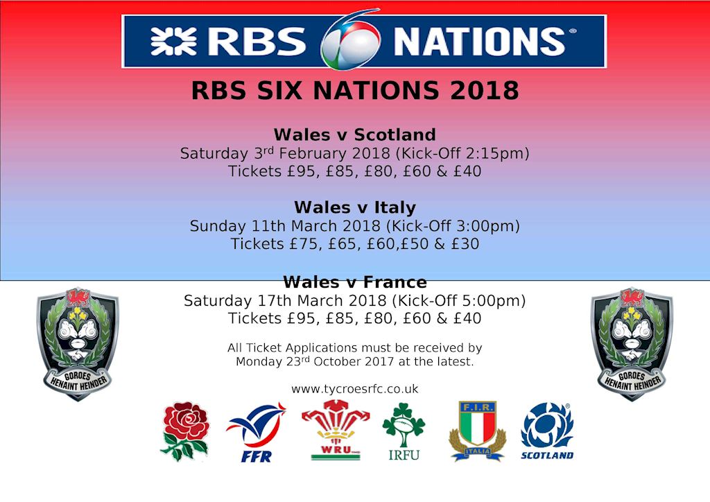Six Nations 2018 Ticket Application